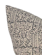READY TO SHIP 20X20 Designer "Tahiti" Block Print Handloom Pillow Cover //  Black Cream Pillow Cover // Boutique Pillow Covers