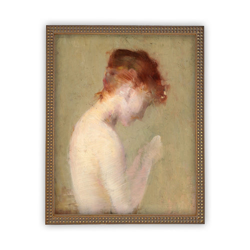 Vintage Framed Canvas Art // Framed Vintage Print // Vintage Painting // Portrait of a Woman // Antique oil painting print //#P-527