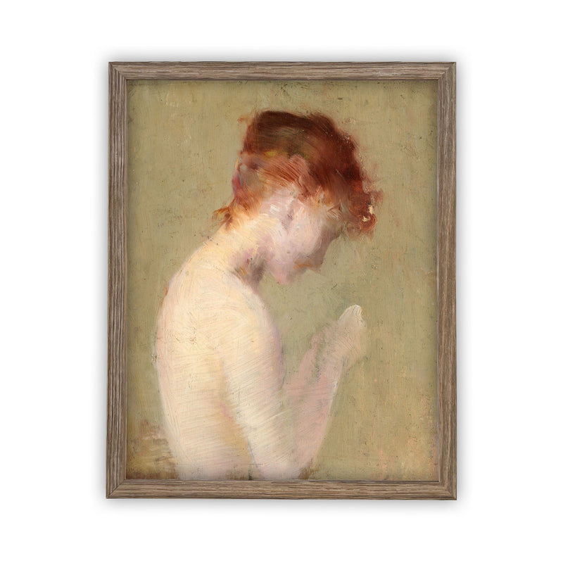 Vintage Framed Canvas Art // Framed Vintage Print // Vintage Painting // Portrait of a Woman // Antique oil painting print //#P-527