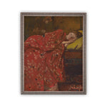 Vintage Framed Canvas Art // Framed Vintage Print // Vintage Painting // Portrait of a Girl // Antique oil painting print //#P-528