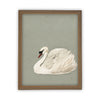 Vintage Framed Canvas Art // Framed Vintage Print // Vintage Painting // White and Green Swan Art // Girls Room or Nursery print //#A-155