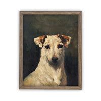 Vintage Framed Canvas Art // Framed Vintage Print // Vintage Dog Oil Painting // Vintage Dog Art // Boys Room or Nursery Print //#A-157