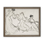Vintage Framed Canvas Art  // Framed Vintage Print // Vintage Sketch// Vintage Portrait Watercolor // Dancing Women Art print //#P-525