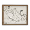 Vintage Framed Canvas Art  // Framed Vintage Print // Vintage Sketch// Vintage Portrait Watercolor // Dancing Women Art print //#P-525
