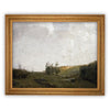 Vintage Framed Canvas Art  // Framed Vintage Print // Vintage Painting // Vintage Green Landscape // Farmhouse print //#LAN-184