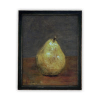 Vintage Framed Canvas Art // Framed Vintage Pear Art // Vintage Fruit Oil Painting // Still Life Kitchen Painting // Farmhouse Art //#ST-615