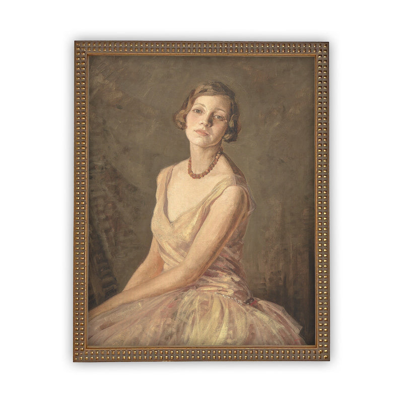 Vintage Framed Canvas Art // Framed Vintage Print // Vintage Oil Painting // Portrait of a Woman // Farmhouse print //#P-530