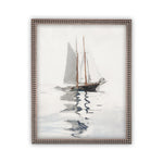 Vintage Framed Canvas Art // Framed Vintage Print // Vintage Sailboat Painting // Boating Art // Beach House Print //#LAN-202