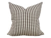 Designer "Stanton" Checkered Pillow Cover // Brown and Natural Cream Pillow Cover // Boutique Pillow Covers