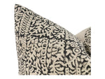 Designer "Tahiti" Block Print Handloom Pillow Cover // Black Cream Pillow Cover // Boutique Pillow Covers // Modern Farmhouse // Boho