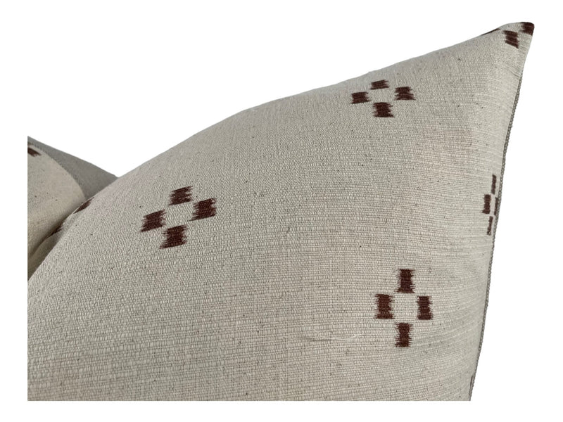 Designer "Barstow" Chiangmai Native Cotton Pillow Cover // Brown Cotton Batik Pillow // Modern Farmhouse Pillows