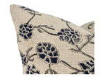 Designer "Goleta" Block Print Pillow Cover // Natural Blue Gray Pillow Cover // Boutique Pillow Covers // Modern Farmhouse