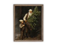 Vintage Framed Canvas Art // Framed Vintage Christmas Print // Vintage Painting // Framed Christmas Painting // Farmhouse print //#CH-316