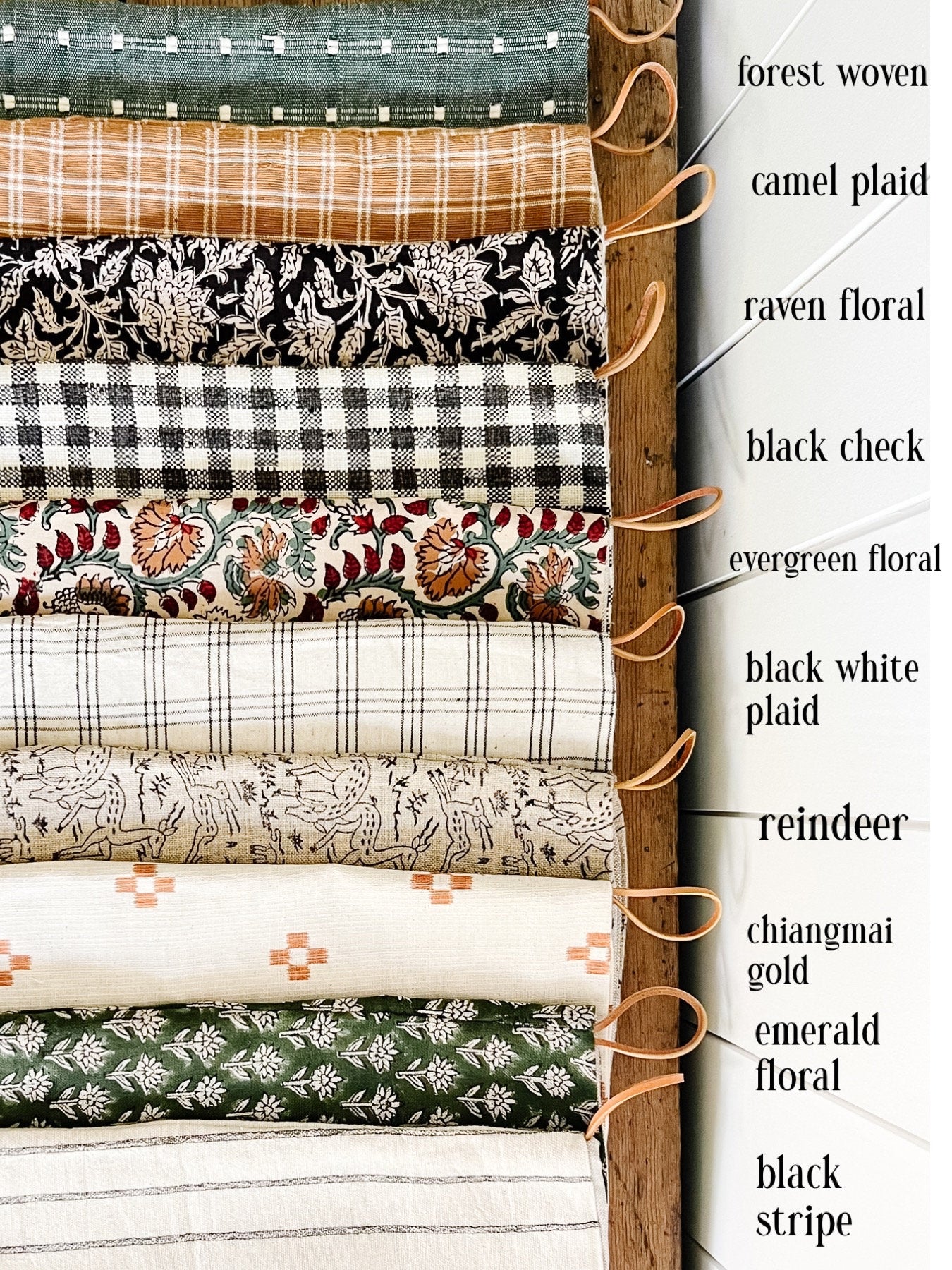 Vintage Inspired Black Floral Block Print Christmas Stockings | Trendy Christmas Stocking | Modern Farmhouse Christmas Stockings | High End