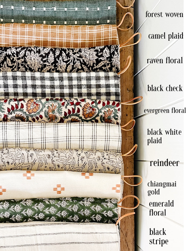 Vintage Inspired Black Floral Block Print Christmas Stockings | Trendy Christmas Stocking | Modern Farmhouse Christmas Stockings | High End