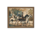 Vintage Framed Canvas Horse Art #A-152