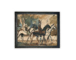 Vintage Framed Canvas Horse Art #A-152