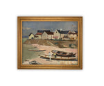 Vintage Framed Canvas Art // Framed Vintage Print // Vintage Painting // Boating Art // Beach House print //#COAS-128
