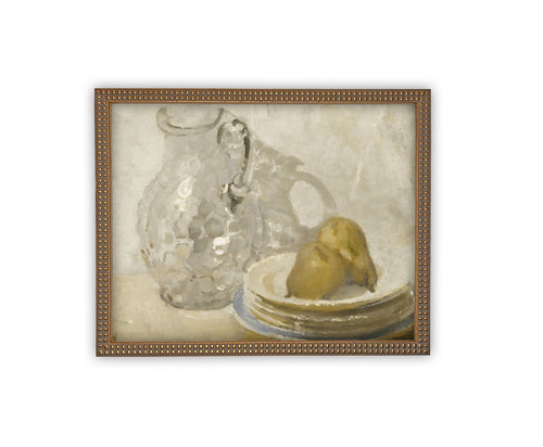 Vintage Framed Canvas Art // Framed Vintage Print // Vintage Fruit Painting // Still Life Kitchen Painting // Farmhouse print //#ST-617