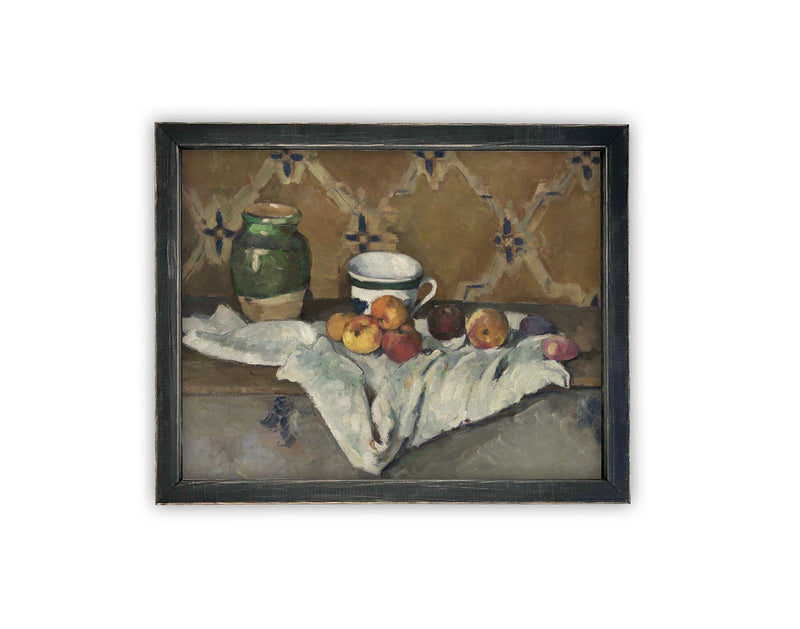 Vintage Framed Canvas Art // Framed Vintage Print // Vintage Apples Still Life Painting // Farmhouse Kitchen Print //#ST-622