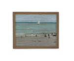 Vintage Framed Canvas Art // Framed Vintage Print // Vintage Framed Oil Painting // Coastal Beach Art // Beach House Print // #COAS-123