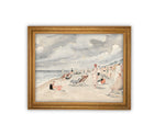 Vintage Framed Canvas Art // Framed Vintage Print // Vintage Framed Oil Painting // Coastal Beach Art // Beach House Print // #COAS-125