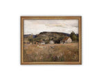 Vintage Framed Canvas Art // Framed Vintage Print // Vintage Oil Painting // Fall Winter Landscape // Farmhouse print //#LAN-229