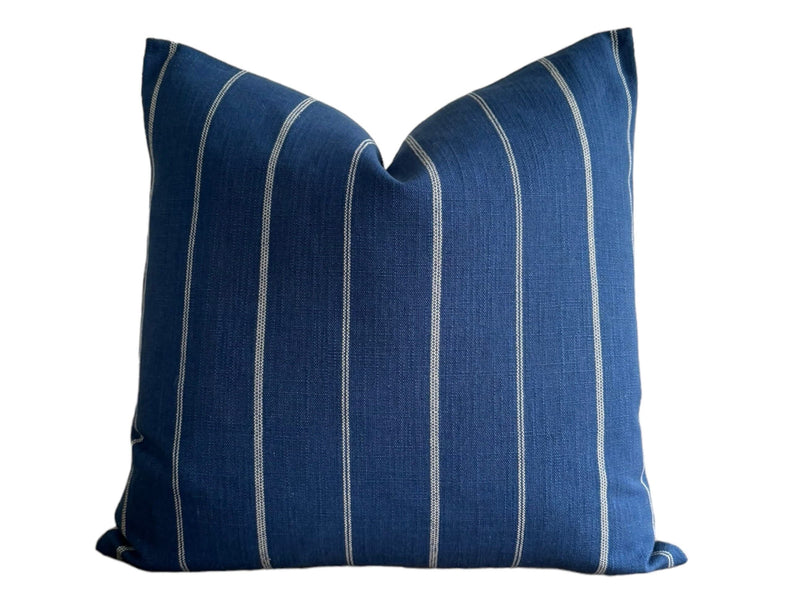 READY TO SHIP 20X20 Designer 'Fritz Washed' in Marine Pillow Cover //Indigo Royal Blue Throw Pillows // Modern Farmhouse Pillows