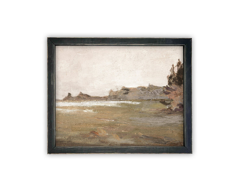 Vintage Framed Canvas Art // Framed Vintage Print // Vintage Painting // Landscape //Farmhouse print //#LAN-208