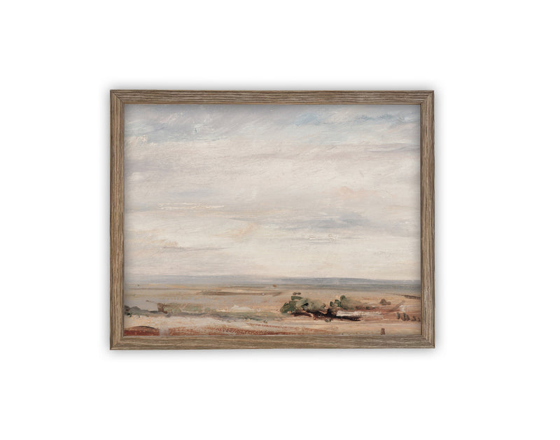 Vintage Framed Canvas Art // Framed Vintage Print // Vintage Oil Painting // Coastal Beach Art // Beach House Print //#LAN-211