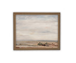 Vintage Framed Canvas Art // Framed Vintage Print // Vintage Oil Painting // Coastal Beach Art // Beach House Print //#LAN-211