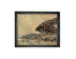 Vintage Framed Canvas Art // Framed Vintage Print // Vintage Painting // Fall Autumn Landscape // Farmhouse print // #LAN-213