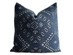 Woven Ikat OUTDOOR Pillow Cover // Designer Outdoor Pillow// Indigo Blue Outdoor Pillows // Sunbrella Outdoor