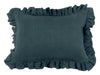 Anika Solid Linen Pillow Cover in Teal // Modern Farmhouse Decor Pillow // Linen Solid // Ruffle Accent Pillow