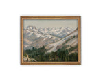 Vintage Framed Canvas Art // Framed Vintage Print // Vintage Painting // Vintage Landscape with Mountains // Farmhouse print //#LAN-224