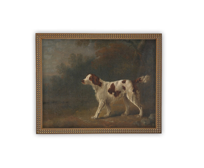 Vintage Framed Canvas Art // Framed Vintage Print // Vintage Dog Painting // Dog Art// Farmhouse print //#A-164