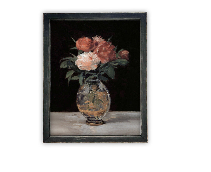 Vintage Framed Canvas Art // Framed Vintage Print // Vintage Painting // Floral Still Life Print // Botanical print //#BOT-142