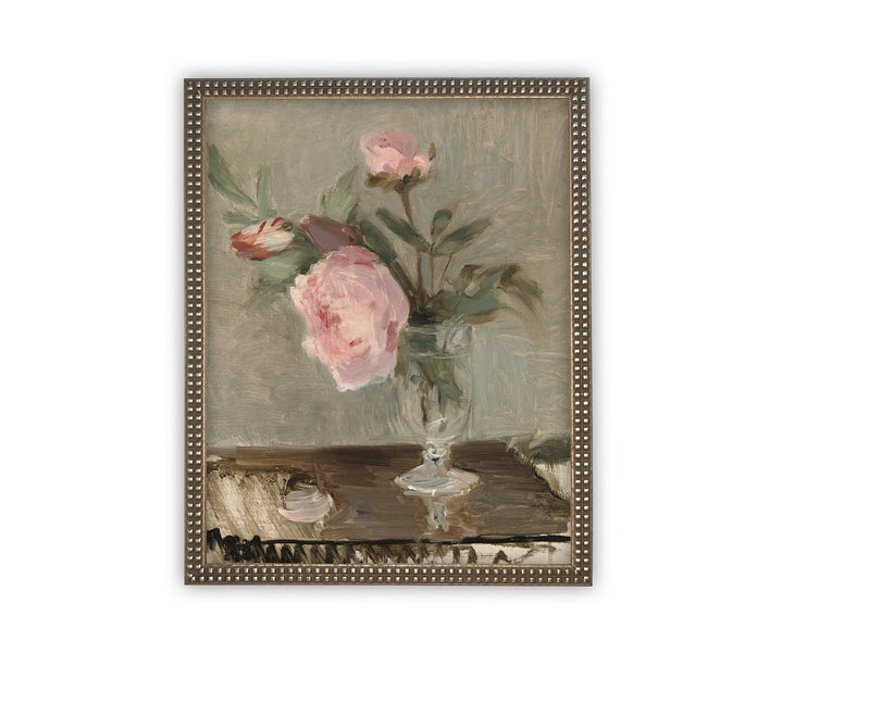 Vintage Framed Canvas Art // Framed Vintage Print // Vintage Painting // Floral Still Life Print // Botanical print //#BOT-141