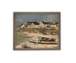 Vintage Framed Canvas Art // Framed Vintage Print // Vintage Painting // Boating Art // Beach House print //#COAS-128