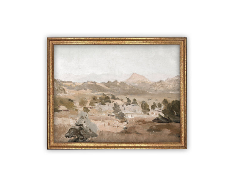 Vintage Framed Canvas Art // Framed Vintage Print // Vintage Painting // Landscape //Farmhouse print //#LAN-206