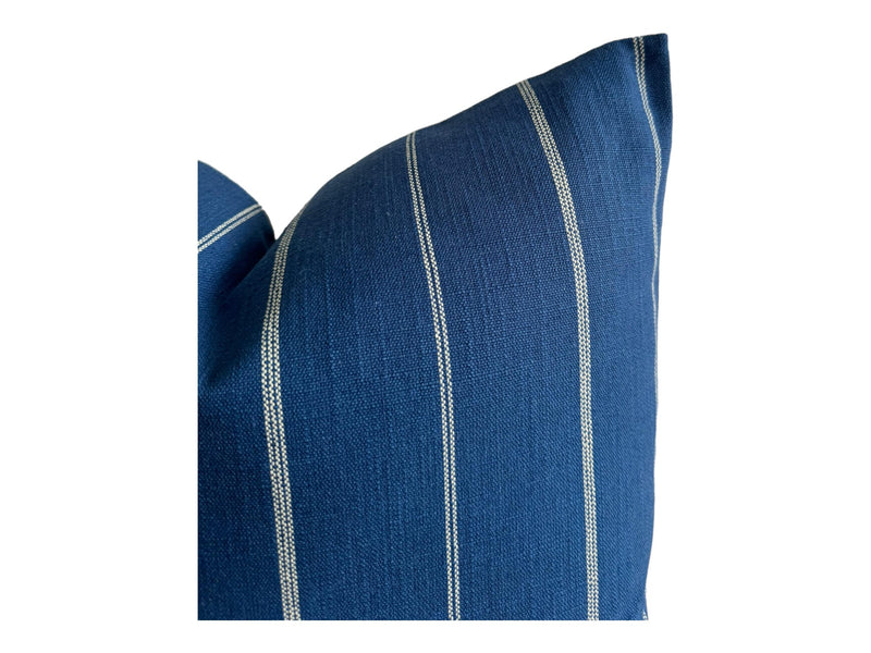 Designer 'Fritz Washed' in Marine Pillow Cover //Indigo Royal Blue Throw Pillows // Modern Farmhouse Pillows