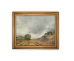 Vintage Framed Canvas Art // Framed Vintage Print // Vintage Painting // Country Landscape // Farmhouse print //#LAN-222