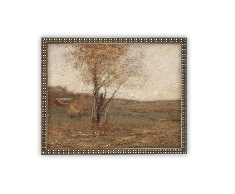 Vintage Framed Canvas Art // Framed Vintage Print // Vintage Painting // Fall Autumn Landscape // Farmhouse print // #LAN-223