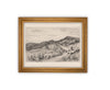 Vintage Framed Canvas Art // Framed Vintage Print // Vintage Painting // Black White Mountain Sketch // Minimalist Art //#LAN-227